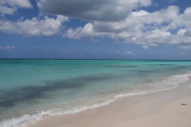 Providenciales 'teki Long Bay Sahili, Turks ve Caicos Adaları.