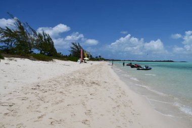 PROVIDENCIALES, TCI - APR 18: Long Bay Beach in Providenciales, in the Turks and Caicos Islands, as seen on April 18, 2024. clipart