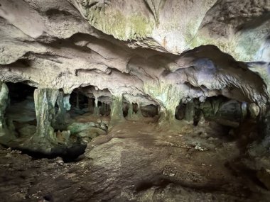 Turks ve Caicos Adalarındaki Orta Caicos Adası 'ndaki Deniz Kabuğu Mağaraları