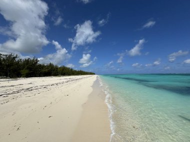 Turks ve Caicos Adalarındaki Kuzey Caicos 'taki At Ahırı Sahili' nden görüntü