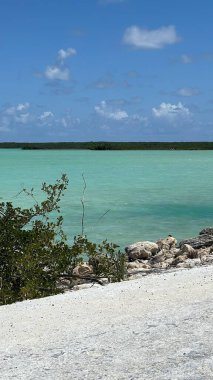 Turks ve Caicos Adaları 'ndaki Kuzey ve Orta Caicos Geçidi' nden görüntü