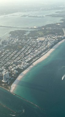 Miami, Florida 'nın hava görüntüsü, bir uçaktan.