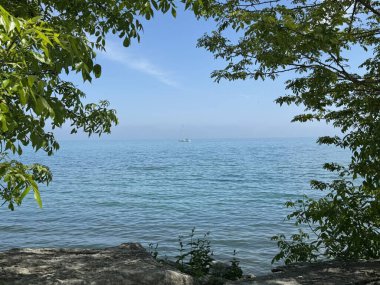 Ontario, Kanada 'daki Toronto yakınlarındaki Scarborough Kayalıkları' ndaki Bluffers Park 'ta.
