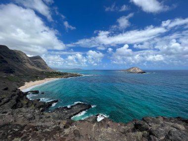 Hawaii 'deki Oahu adasındaki Makapuu Gözcüsünden görüntü