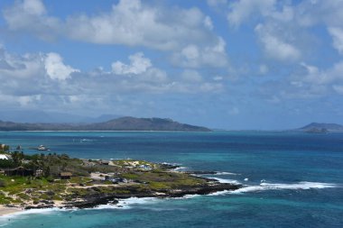 Hawaii 'deki Oahu adasındaki Makapuu Gözcüsünden görüntü