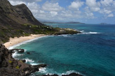 Hawaii 'deki Oahu adasındaki Makapuu Gözcüsünden görüntü