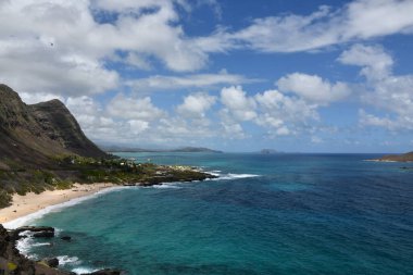 Hawaii 'deki Oahu adasındaki Makapuu Gözcüsünden görüntü