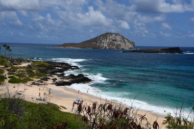 Hawaii 'deki Oahu adasındaki Makapuu Gözcüsünden görüntü