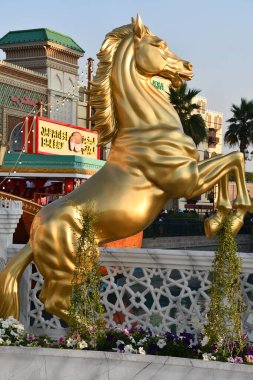 DUBAI, BAE - 28 Aralık 2023 'te Dubai, BAE' deki Global Village. Global Village 'ın dünyanın en büyük turizm, eğlence ve eğlence projesi olduğu iddia ediliyor..