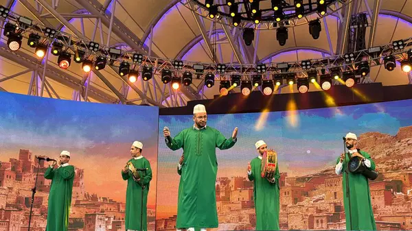 stock image DUBAI, UAE - DEC 28: Moroccan Musical Show at Global Village in Dubai, UAE, as seen on Dec 28, 2023. The Global Village is claimed to be the world's largest tourism, leisure and entertainment project.