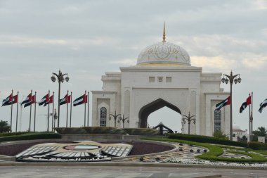 ABU DHABI, BAE - 31 Aralık 2023 'te Abu Dabi, BAE' de Birleşik Arap Emirlikleri 'nin Qasr Al-Watan başkanlık sarayı.