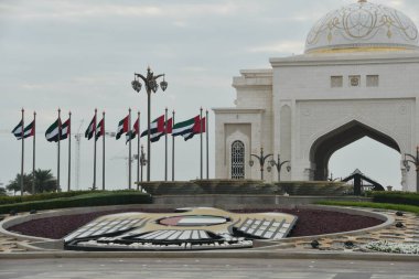 ABU DHABI, BAE - 31 Aralık 2023 'te Abu Dabi, BAE' de Birleşik Arap Emirlikleri 'nin Qasr Al-Watan başkanlık sarayı.