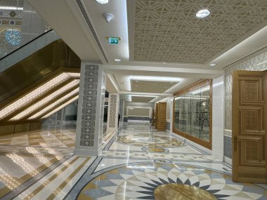 ABU DHABI, BAE - 31 Aralık 2023 'te Abu Dabi, BAE' de Birleşik Arap Emirlikleri 'nin Qasr Al-Watan başkanlık sarayı.