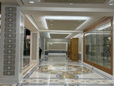 ABU DHABI, BAE - 31 Aralık 2023 'te Abu Dabi, BAE' de Birleşik Arap Emirlikleri 'nin Qasr Al-Watan başkanlık sarayı.