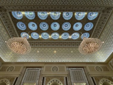 ABU DHABI, BAE - 31 Aralık 2023 'te Abu Dabi, BAE' de Birleşik Arap Emirlikleri 'nin Qasr Al-Watan başkanlık sarayı.