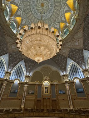 ABU DHABI, BAE - 31 Aralık 2023 'te Abu Dabi, BAE' de Birleşik Arap Emirlikleri 'nin Qasr Al-Watan başkanlık sarayındaki İşbirliği Salonu' nun Ruhu.