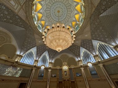 ABU DHABI, BAE - 31 Aralık 2023 'te Abu Dabi, BAE' de Birleşik Arap Emirlikleri 'nin Qasr Al-Watan başkanlık sarayındaki İşbirliği Salonu' nun Ruhu.