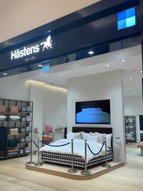 ABU DHABI, DEC 31: Hastens at Yas Mall on Yas Island in Abu Dhabi, UAE, as seen on Dec 31, 2023. clipart