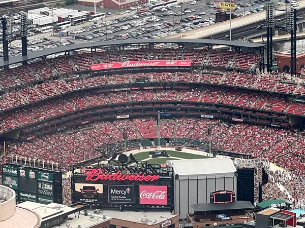 stock image ST LOUIS, MO - JUL 7: Busch Stadium in St Louis, Missouri, as seen on July 7, 2023.