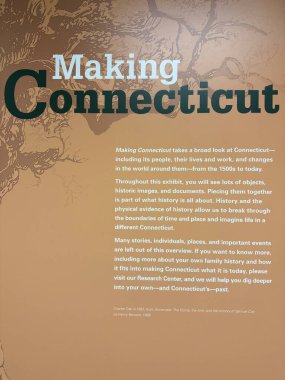 Hartford, Connecticut Kültür ve Tarih Müzesi 'nde 2 Haziran 2024' te görüldüğü üzere Connecticut sergisi açılacak..