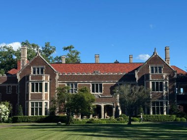 NEW CANAAN CT - 9 Haziran 2024 'te New Canaan, Connecticut' taki Waveny Park 'taki Waveny House.