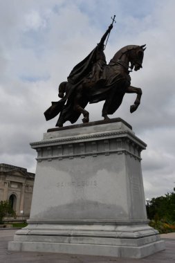 ST LOUIS, MO - JUL 8: Apotheosis of St. Louis statue of King Louis IX of France at Forest Park in St. Louis, Missouri, as seen on July 8, 2023. clipart