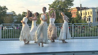 NEW CANAAN CT - JUL 30: Fairfield County Dance Festival at the New Canaan Library lawn in Connecticut, as seen on July 30, 2024. clipart