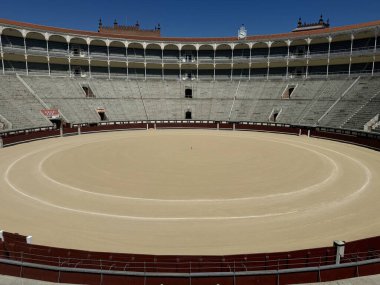 15 Ağustos 2024 'te Madrid, İspanya' da Plaza de Toros de Las Ventas boğa güreşi ringinde görüldü..