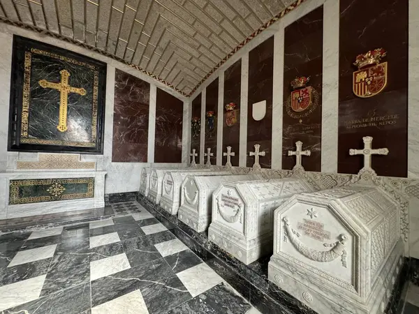 stock image EL ESCORIAL, SPAIN - AUG 15: Pantheon of The Kings at the Royal Site of San Lorenzo de El Escorial near Madrid in Spain, as seen on Aug 15, 2024.