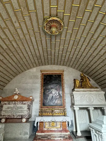 stock image EL ESCORIAL, SPAIN - AUG 15: Pantheon of The Kings at the Royal Site of San Lorenzo de El Escorial near Madrid in Spain, as seen on Aug 15, 2024.