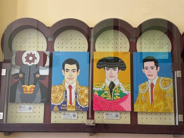 MADRID, İspanya - 15 AUG: 15 Ağustos 2024 'te İspanya' nın Madrid şehrinde bulunan Plaza de Toros de Las Ventas boğa güreşi ringinde müze sergisi.