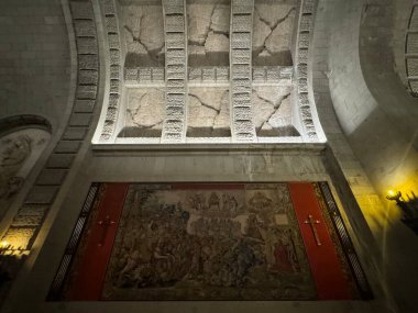 EL ESCORIAL, SPAIN - AUG 15: Basilica of the Holy Cross of the Valley of the Fallen in El Escorial, Spain, as seen on Aug 15, 2024.  clipart