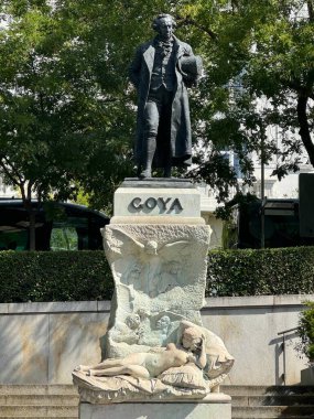 MADRID, SPAIN - AUG 11: Monument to Goya in Madrid, Spain, as seen on Aug 11, 2024. clipart