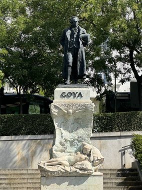 MADRID, SPAIN - AUG 11: Monument to Goya in Madrid, Spain, as seen on Aug 11, 2024. clipart