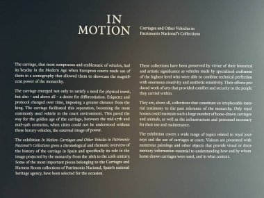 MADRID, İspanya - 12 AUG: In Motion - Taşımacılık ve Diğer Araçlar sergisi Madrid, İspanya 'daki Kraliyet Koleksiyonları Galerisi' nde, 12 Ağustos 2024 'te görüldüğü gibi.