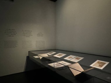 ABU DHABI, BAE - 1 Ocak 2024 'te Abu Dabi, BAE' deki Louvre Müzesinde İslam İlham ve Modern Tasarım sergisi.