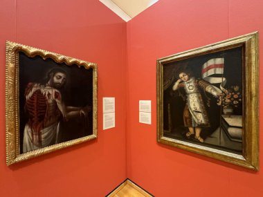 ITHACA, NY - SEP 1: Sep 1, 2024 'te Ithaca, New York' taki Herbert F. Johnson Sanat Müzesi 'nde bulunan İspanyol Amerikalarına Sanat, Kimlik ve İnanç.