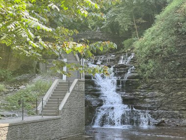 Cascadilla Gorge Patikasında Şelale, Ithaca, New York