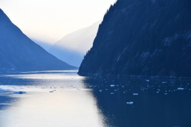 Gündoğumu Endicott Arm 'da, Juneau yakınlarında, Alaska' da.