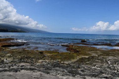 Hawaii 'deki Büyük Ada' da Kaptan Cook 'tan Pasifik Okyanusu Manzarası