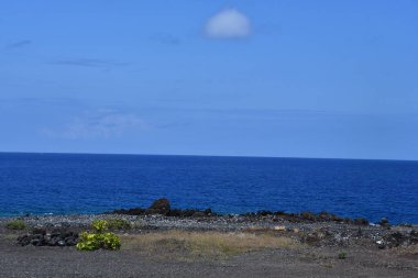 Hawaii 'deki Büyük Ada' da Kaptan Cook 'tan Pasifik Okyanusu Manzarası