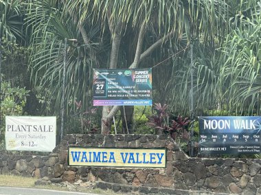 WAIMEA VALLEY HI - 24 AUG: Waimea Vadisi Hawaii 'deki Oahu adasında, 24 Ağustos 2022' de görüldüğü gibi.