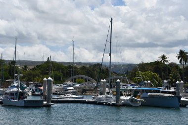 HALEIWA, HI - 24 AUG: Hawaii 'deki Oahu adasındaki Haleiwa Sahil Parkı' nda tekne limanı, 24 Ağustos 2022.