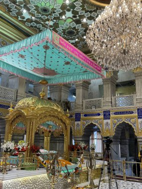 DELHI, INDIA - 16 Şubat: Gurudwara Sis Ganj Sahib, Delhi, Hindistan, 19 Şubat 2024.