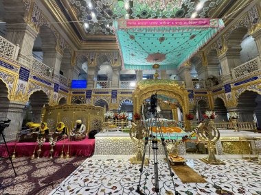 DELHI, INDIA - 16 Şubat: Gurudwara Sis Ganj Sahib, Delhi, Hindistan, 19 Şubat 2024.