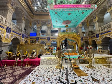 DELHI, INDIA - 16 Şubat: Gurudwara Sis Ganj Sahib, Delhi, Hindistan, 19 Şubat 2024.
