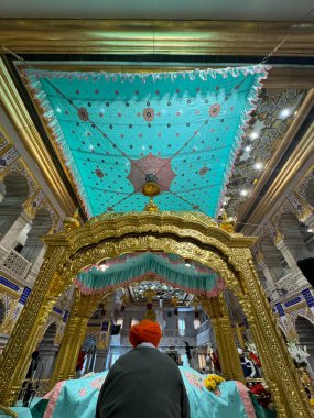 DELHI, INDIA - 16 Şubat: Gurudwara Sis Ganj Sahib, Delhi, Hindistan, 19 Şubat 2024.