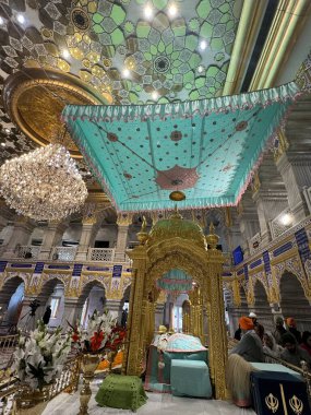 DELHI, INDIA - 16 Şubat: Gurudwara Sis Ganj Sahib, Delhi, Hindistan, 19 Şubat 2024.