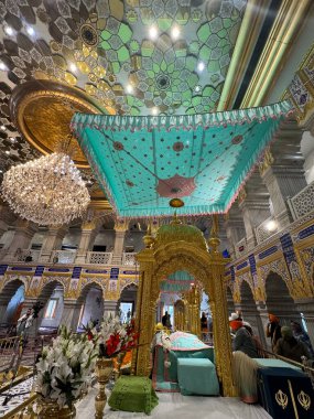 DELHI, INDIA - 16 Şubat: Gurudwara Sis Ganj Sahib, Delhi, Hindistan, 19 Şubat 2024.