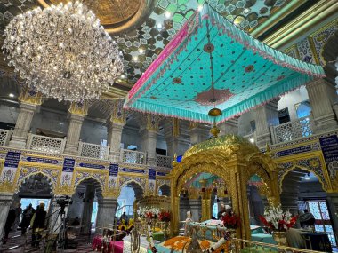 DELHI, INDIA - 16 Şubat: Gurudwara Sis Ganj Sahib, Delhi, Hindistan, 19 Şubat 2024.